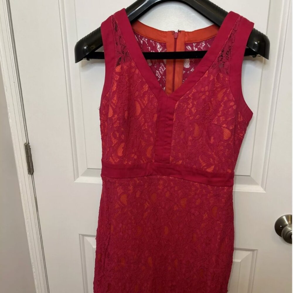 Sangria Pink And Orange Lace Dress Size 10
